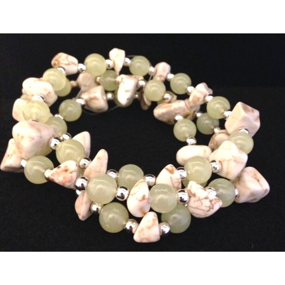 New Stretch Bracelet Set Simulated Natural Stones Green - 8F